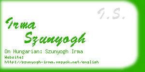 irma szunyogh business card